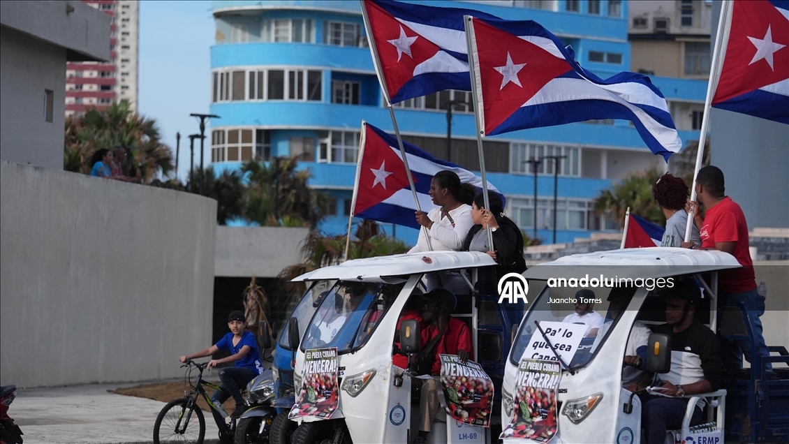 Havana'da ekonomik kriz ve yaptırımlara karşı protesto yürüyüşü