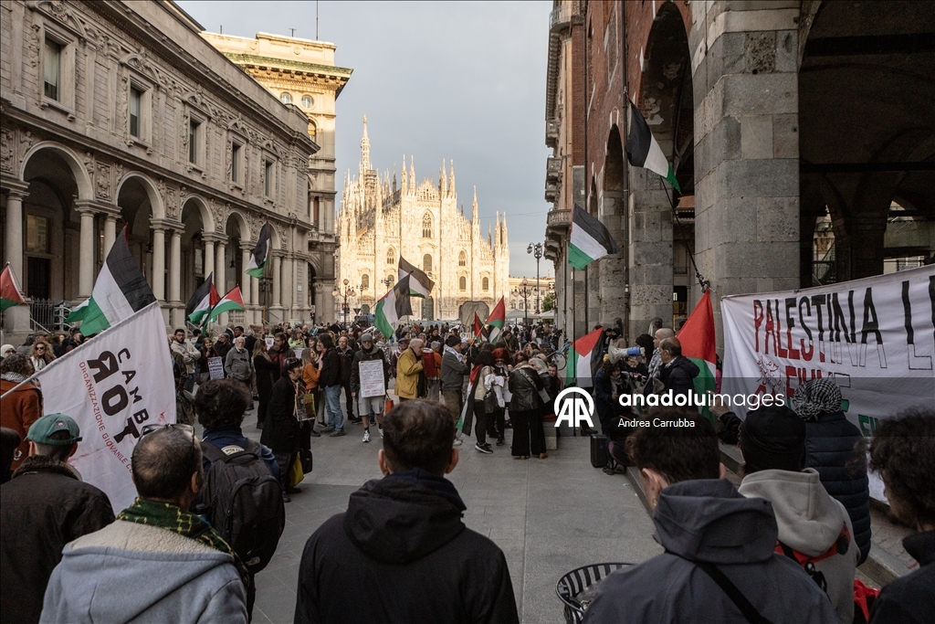 İsrail'in Filistinli esirleri hedef alan "idam yasası" İtalya'da protesto edildi