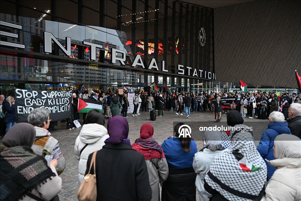 Протест в Роттердаме против закона Израиля о смертной казни для палестинцев 28