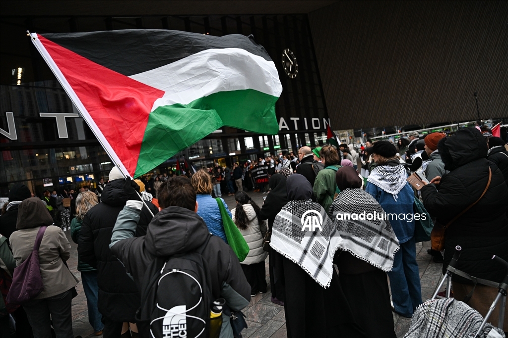 Протест в Роттердаме против закона Израиля о смертной казни для палестинцев 23