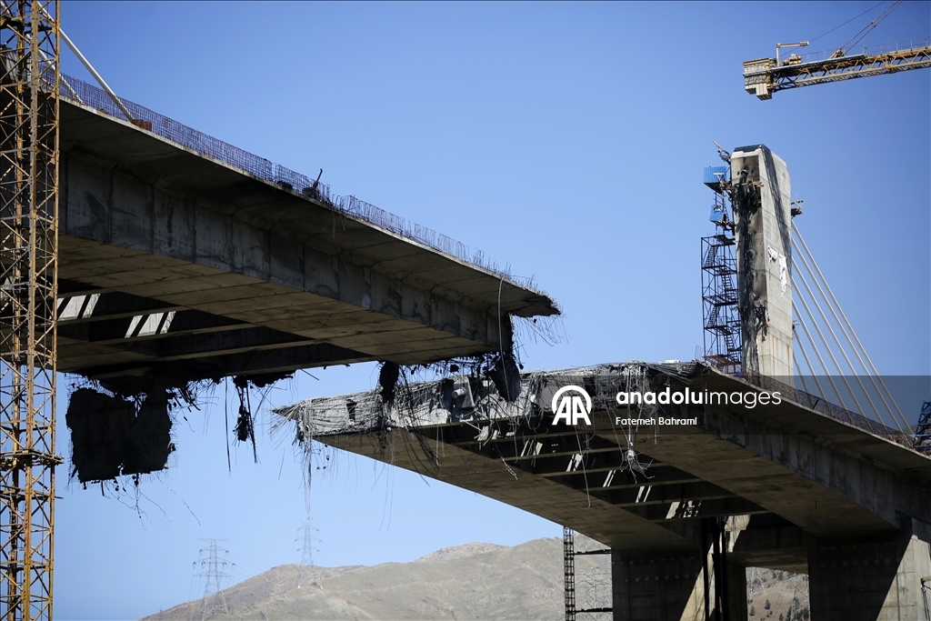 "Анадолу" заснял разрушенный после ударов США мост B1 между Тегераном и Кереджем
