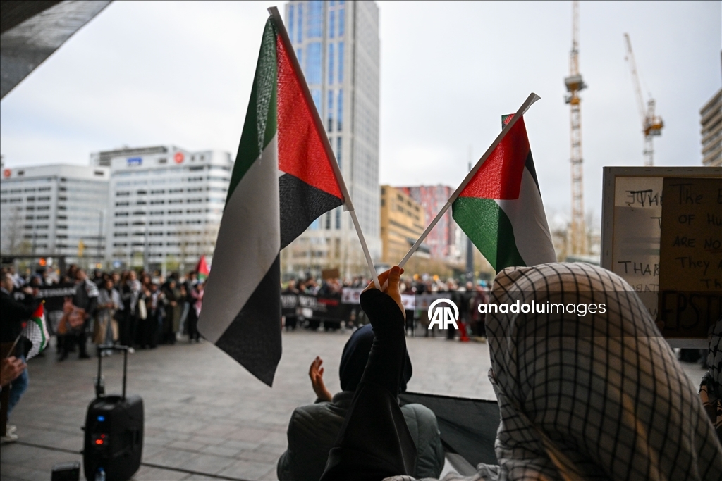 Протест в Роттердаме против закона Израиля о смертной казни для палестинцев