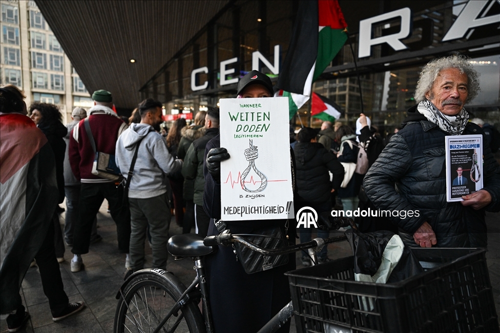 Протест в Роттердаме против закона Израиля о смертной казни для палестинцев 7