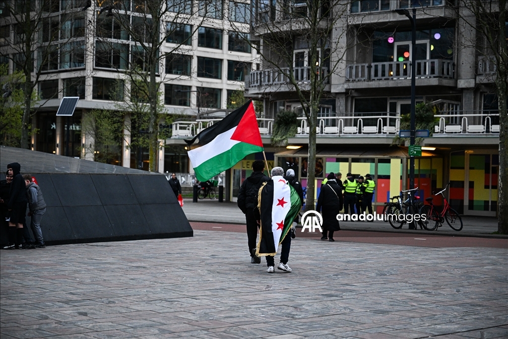 Протест в Роттердаме против закона Израиля о смертной казни для палестинцев 27