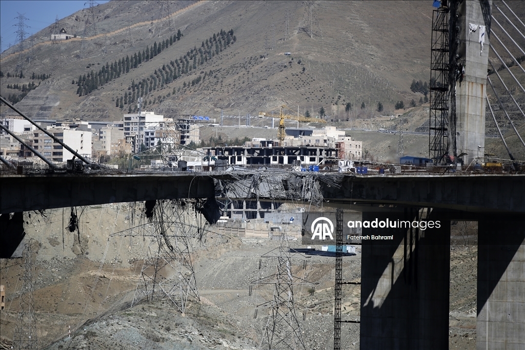 "Анадолу" заснял разрушенный после ударов США мост B1 между Тегераном и Кереджем 14