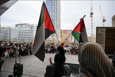 Протест в Роттердаме против закона Израиля о смертной казни для палестинцев