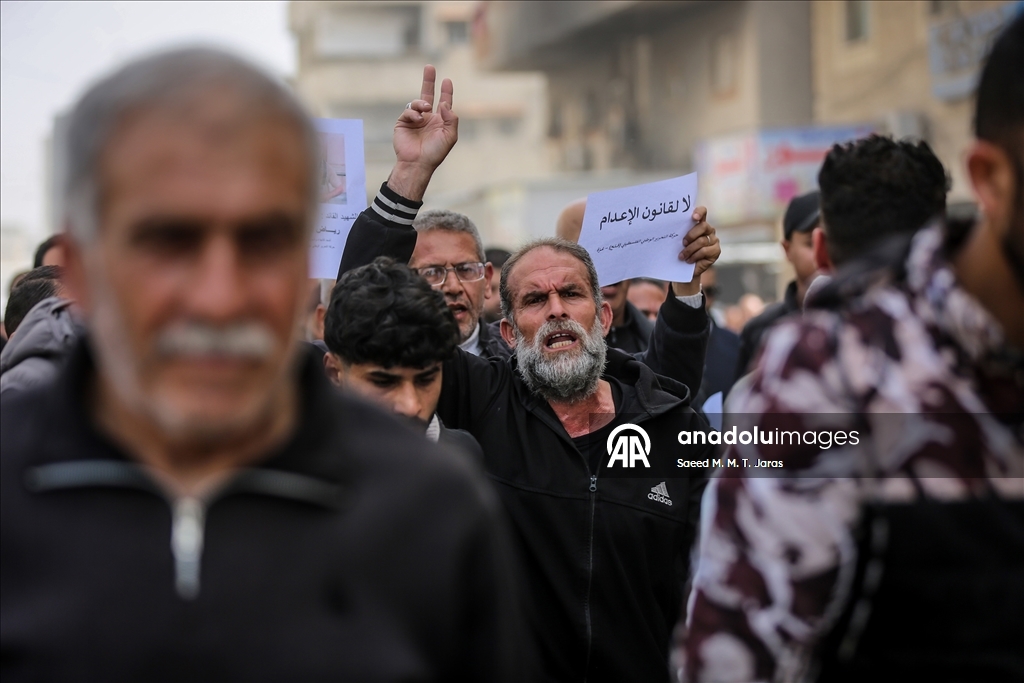 Protest held in Gaza against Israel’s death penalty law targeting Palestinian prisoners