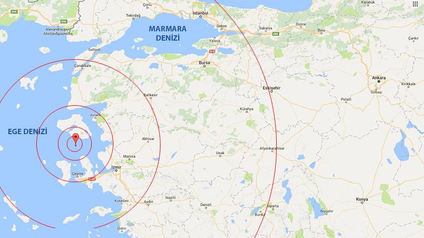 Ege Denizi'nde 6,2 büyüklüğünde deprem - Anadolu Ajansı