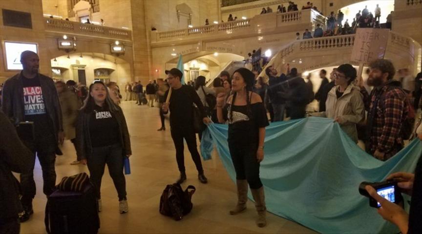 Activists in New York protest Dakota oil pipeline