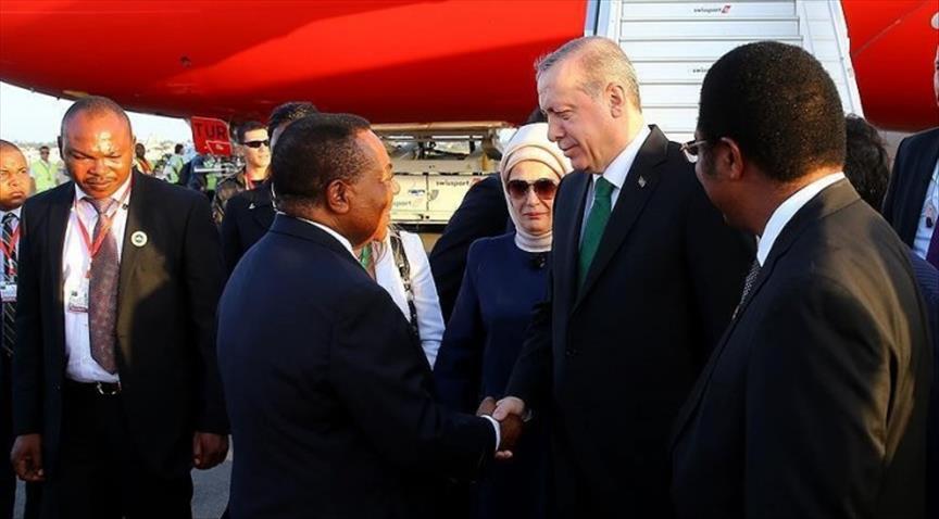 President Erdogan lands in Tanzania for 2-day visit