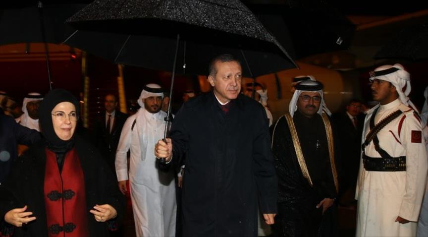 Turkey’s Erdogan in Doha for talks with Qatar officials