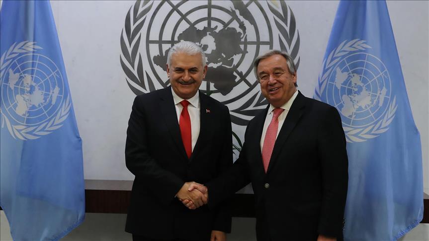 Yildirim meets head of UN in New York during US trip