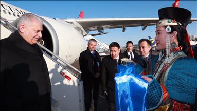 Turkish PM arrives in Mongolia