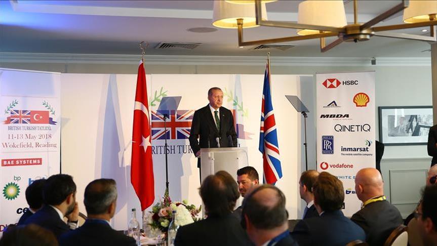 Turkish president hails strong relations with Britain