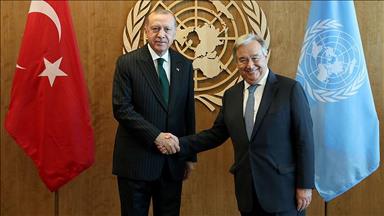Turkish president meets UN chief in New York