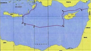 Map delineates Turkey's maritime frontiers in E.Med