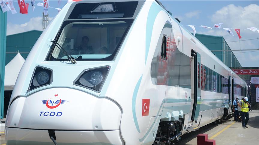 Factory trial starts for 1st Turkish-made electric train