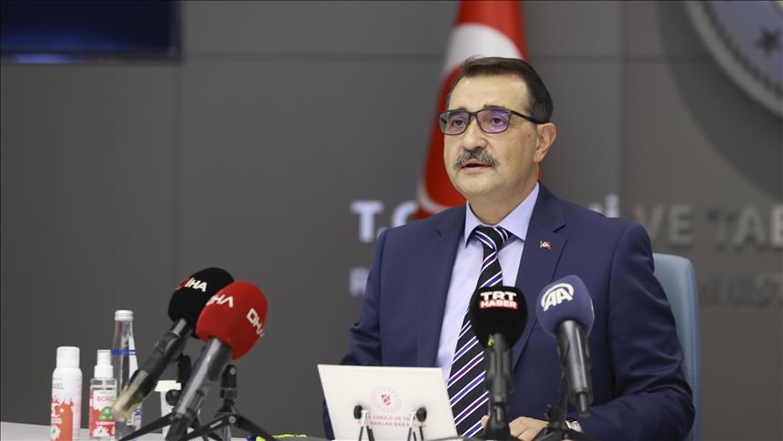 ANKARA, TURKEY - OCTOBER 13: Turkish Energy and Natural Resources Minister Fatih Donmez addresses opening ceremony of 14th World Energy Congress and Expo via video conference, in Ankara, Turkey on October 13, 2021.
  ( Celal Güneş - Anadolu Agency )