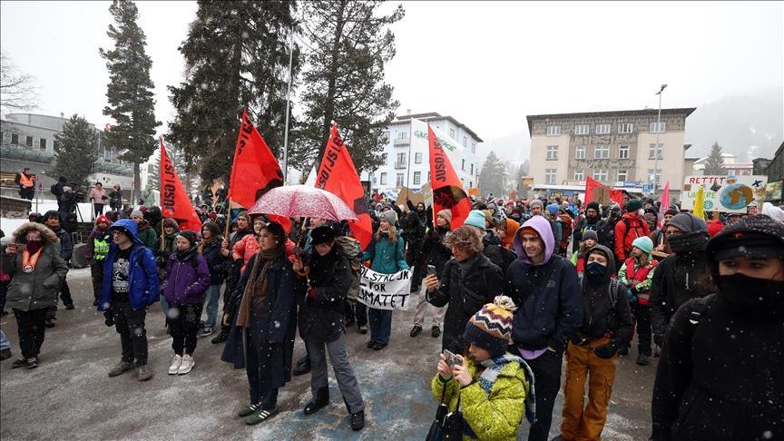 Climate, anti-Davos protestors press world leaders to rethink economic system