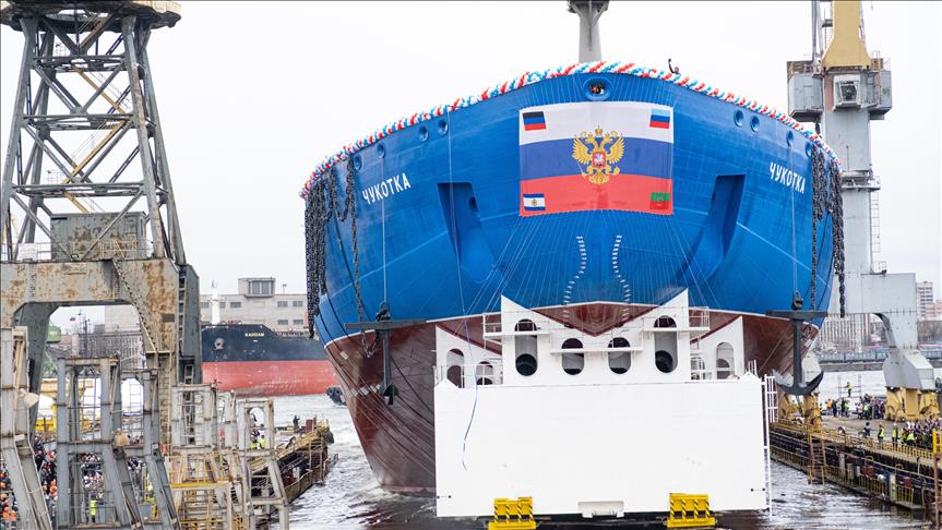Rosatom Genel Müdürü Likhachev, Chukotka nükleer buzkıran gemisinin denize indirilme törenine katıldı