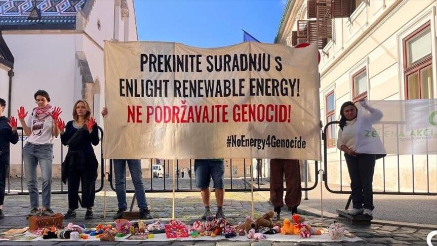 Hırvatistan'da, İsrailli enerji şirketiyle iş anlaşması yapan hükümet protesto edildi