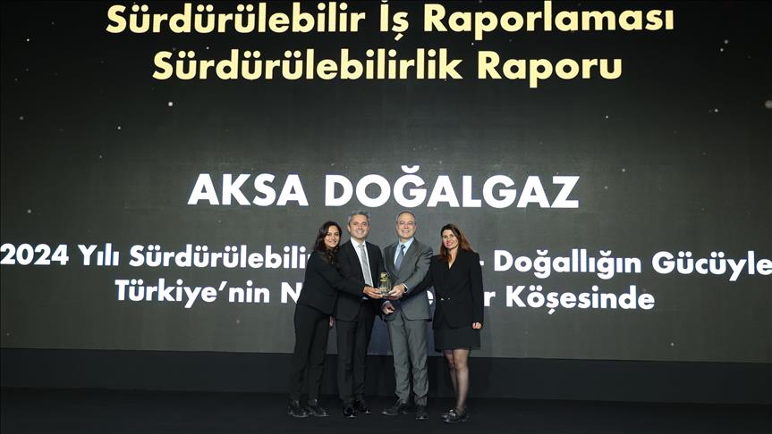 Aksa Doğalgaz, Sürdürülebilirlik Raporu'na ödül aldı