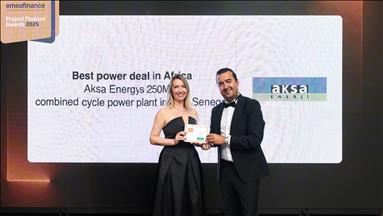 Aksa Enerji, EMEA Finance'ten "En İyi Enerji Finansmanı" alanında iki ödül aldı