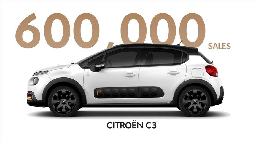 Citroen C3, 600 bin satış adedine ulaştı