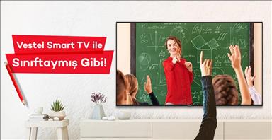 Vestel Smart TV'lerle sınıftaymış gibi eğitim 