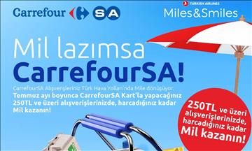 CarrefourSA ve THY iş birliği, temmuzda da "mil" kazandırıyor