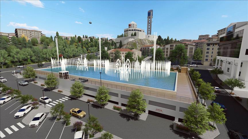 Kalaba Kent Meydanı’na yapılan otoparkın havuz inşası başladı