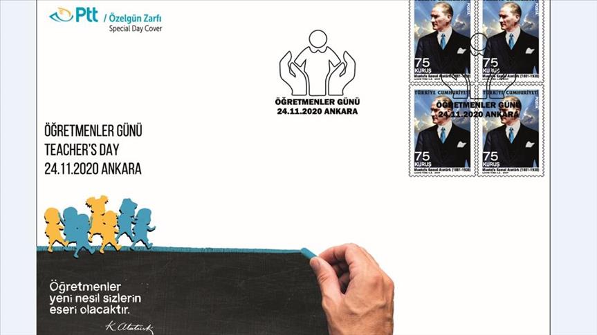PTT'den "Öğretmenler Günü" konulu özel gün zarfı