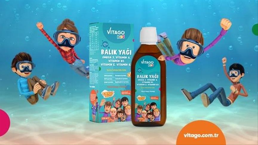  Türkiye’nin ilk organik portakal yağı ile lezzetlendirilmiş balık yağı Vitago Kids satışta