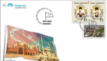 PTT'den Türkiye-Pakistan ilişkilerinin 75. yılı özel gün zarfı