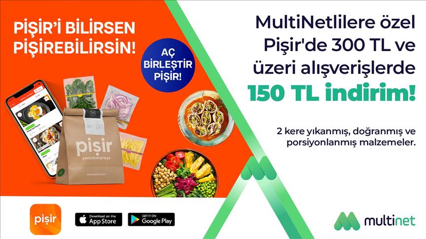 MultiNet kullanıcılarına, Pişir alışverişlerinde 150 lira indirim fırsatı