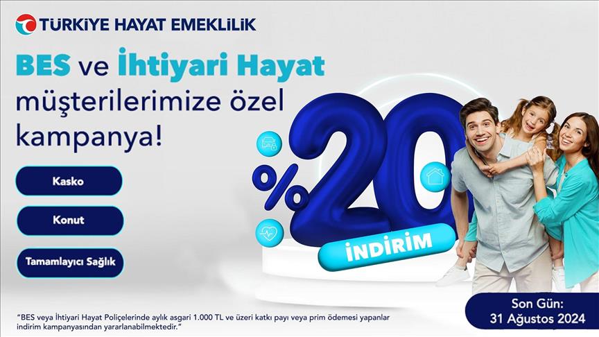 Türkiye Hayat Emeklilik'ten müşterilerine özel yüzde 20 indirim kampanyası