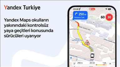 Yandex Maps, okul bölgelerindeki yaya geçitlerinde sürücüleri uyaracak