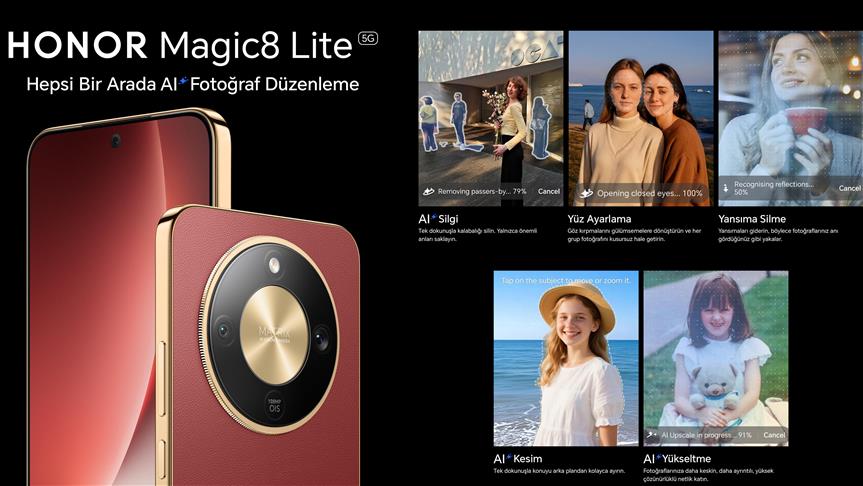 Honor Magic8 Lite yapay zekayla fotoğraf düzenlemeyi kolaylaştırıyor